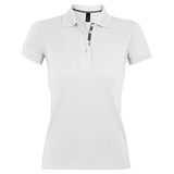 Поло "Portland Women", белый, серый_2XL, 100% х/б, 200г/м2
